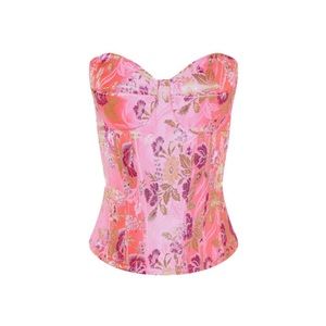 Pink floral corset top